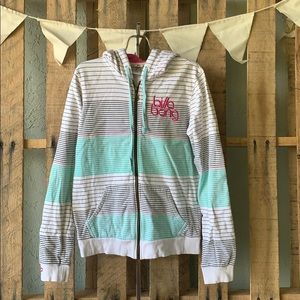 Striped Billabong Zip Up Hoodie